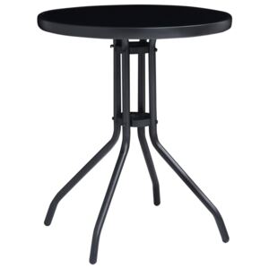 VidaXL Garden Table Anthracite and Black 60 cm Steel and Glass