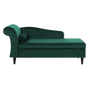 Beliani Left Hand Velvet Chaise Lounge Emerald Green LUIRO