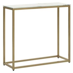 Beliani Console Table Marble Effect White with Gold DELANO