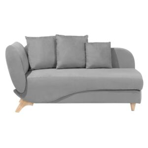 Beliani Left Hand Fabric Chaise Lounge with Storage Light Grey MERI
