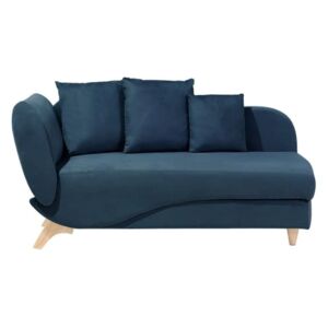 Beliani Left Hand Fabric Chaise Lounge with Storage Blue MERI