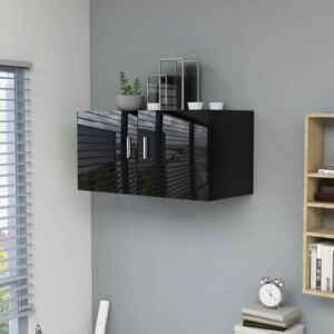 VidaXL Wall Mounted Cabinet High Gloss Black 80x39x40 cm Chipboard