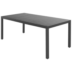 VidaXL Garden Table Black 185x90x74 cm Aluminium and WPC