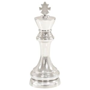 VidaXL Chess King Sculpture Solid Aluminium 46 cm Silver