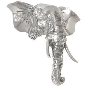 VidaXL Elephant Head Sculpture Solid Aluminium 38x19x36 cm Silver