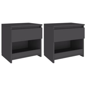 VidaXL Bedside Cabinets 2 pcs Grey 40x30x39 cm Chipboard