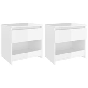 VidaXL Bedside Cabinets 2 pcs High Gloss White 40x30x39 cm Chipboard