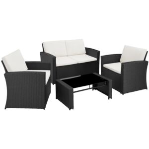 Tectake 404131 rattan garden furniture lounge lucca, variant 2 - black