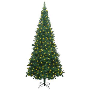 Artificial Christmas Tree with LEDs L 240 cm Green