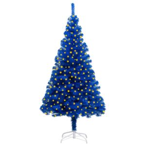 Artificial Christmas Tree with LEDs&Stand Blue 210 cm PVC