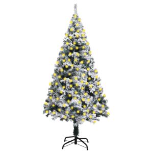 Artificial Christmas Tree with LEDs&Flocked Snow Green 240 cm