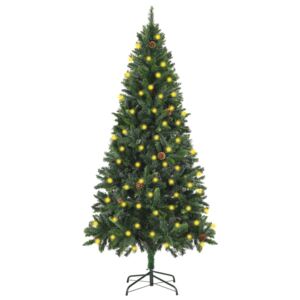 Artificial Christmas Tree with LEDs&Pine Cones Green 180 cm