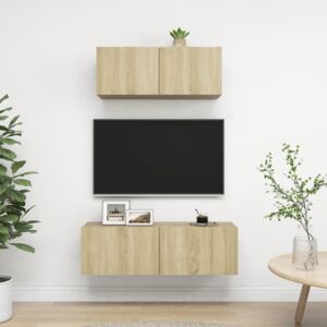 2 Piece TV Cabinet Set Sonoma Oak Chipboard