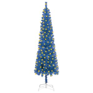 Slim Christmas Tree with LEDs Blue 120 cm