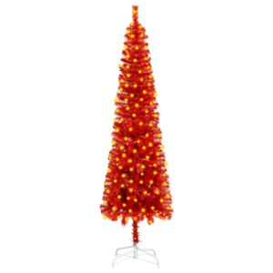 Slim Christmas Tree with LEDs Red 120 cm