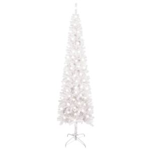 Slim Christmas Tree with LEDs White 210 cm