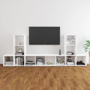 5 Piece TV Cabinet Set White Chipboard