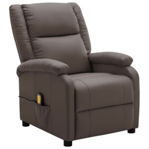 Massage Recliner Brown Faux Leather