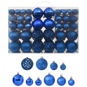 100 Piece Christmas Ball Set Blue