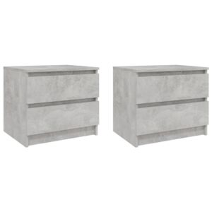 Bed Cabinets 2 pcs Concrete Grey 50x39x43.5 cm Chipboard