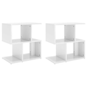 Bedside Cabinets 2 pcs High Gloss White 50x30x51.5 cm Chipboard