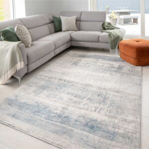 Soft Blue Distressed Abstract Living Room Area Rug | Ludlow