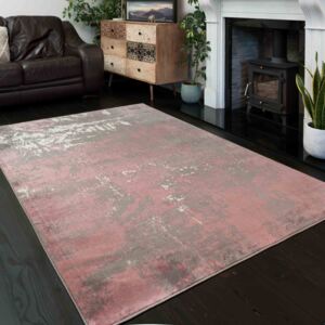 Modern Blush Pink Distressed Large Living Room Rugs - Enzo