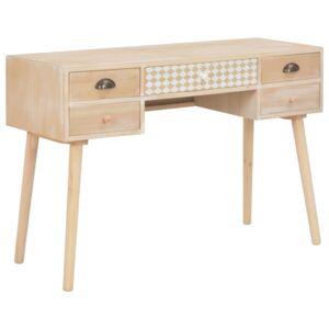 VidaXL Desk with 5 Drawers 114x40x75.5 cm Solid Pinewood