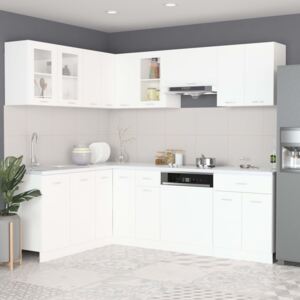 VidaXL 11 Piece Kitchen Cabinet Set White Chipboard