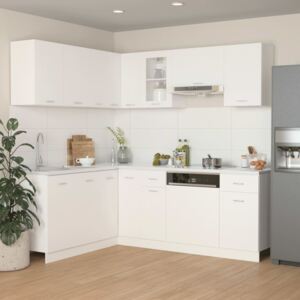 VidaXL 11 Piece Kitchen Cabinet Set White Chipboard