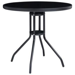 VidaXL Garden Table Anthracite and Black 80 cm Steel and Glass