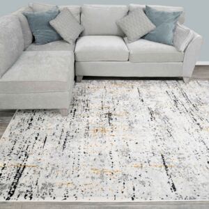 Modern Abstract Distressed Rugs in Gold Grey - Hatton