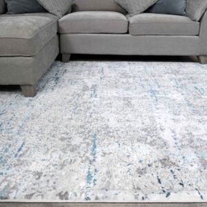 Modern Abstract Distressed Rugs in Blue Grey - Hatton