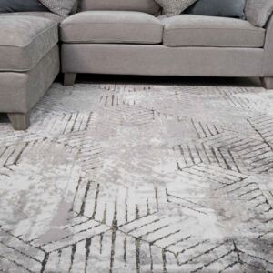Modern Gold Abstract Geometric Living Room Rugs - Hatton
