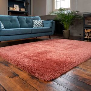 Deluxe Thick Soft Terracotta Shaggy Bedroom Rug - Whistler
