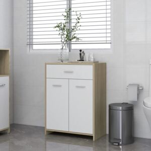 VidaXL Bathroom Cabinet White and Sonoma Oak 60x33x80 cm Chipboard