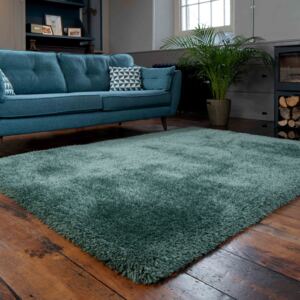 Deluxe Thick Soft Green Shaggy Living Room Rug - Whistler