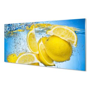Glass print Lemon in water 100x50 cm