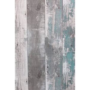 Topchic Wallpaper Wooden Planks Dark Grey and Blue