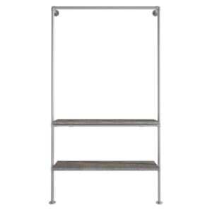 ZIITO W12 - Wall mounted clothes rack with two shelves