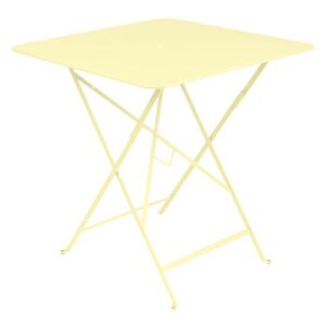 Bistro Foldable table - / 71 x 71 cm - Hole for parasol by Fermob Yellow