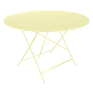 Bistro Foldable table - / Ø 117 cm - Parasol hole by Fermob Yellow