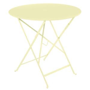 Bistro Foldable table - / Ø 77 cm - Hole for parasol by Fermob Yellow