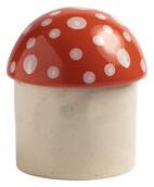 Mushroom Small Box - / Ø 12 x H 14 cm - Ceramic by & klevering Red
