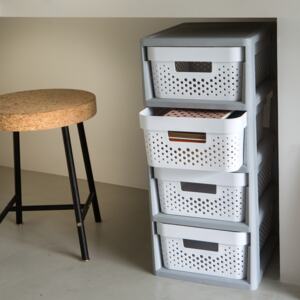 Rack with 4 drawers Infinity 30 x 36 x 69 cm gray-white CURVER
