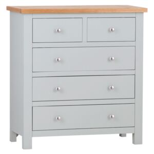 Salisbury Grey Painted Oak 2 Over 3 Chest of Drawers