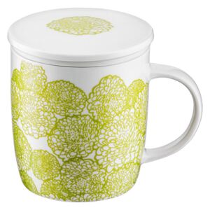 Mug with infuser and lid 390 ml flowers AMBITION