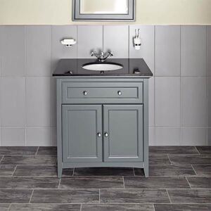 Bathstore Savoy 790mm Granite Top Floorstanding Vanity Unit - Charcoal Grey