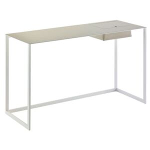 Calamo Desk - Leather / L 130 cm by Zanotta White/Grey