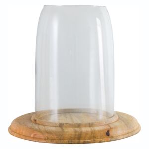 Cullen Glass and Wood Candle Holder, Large